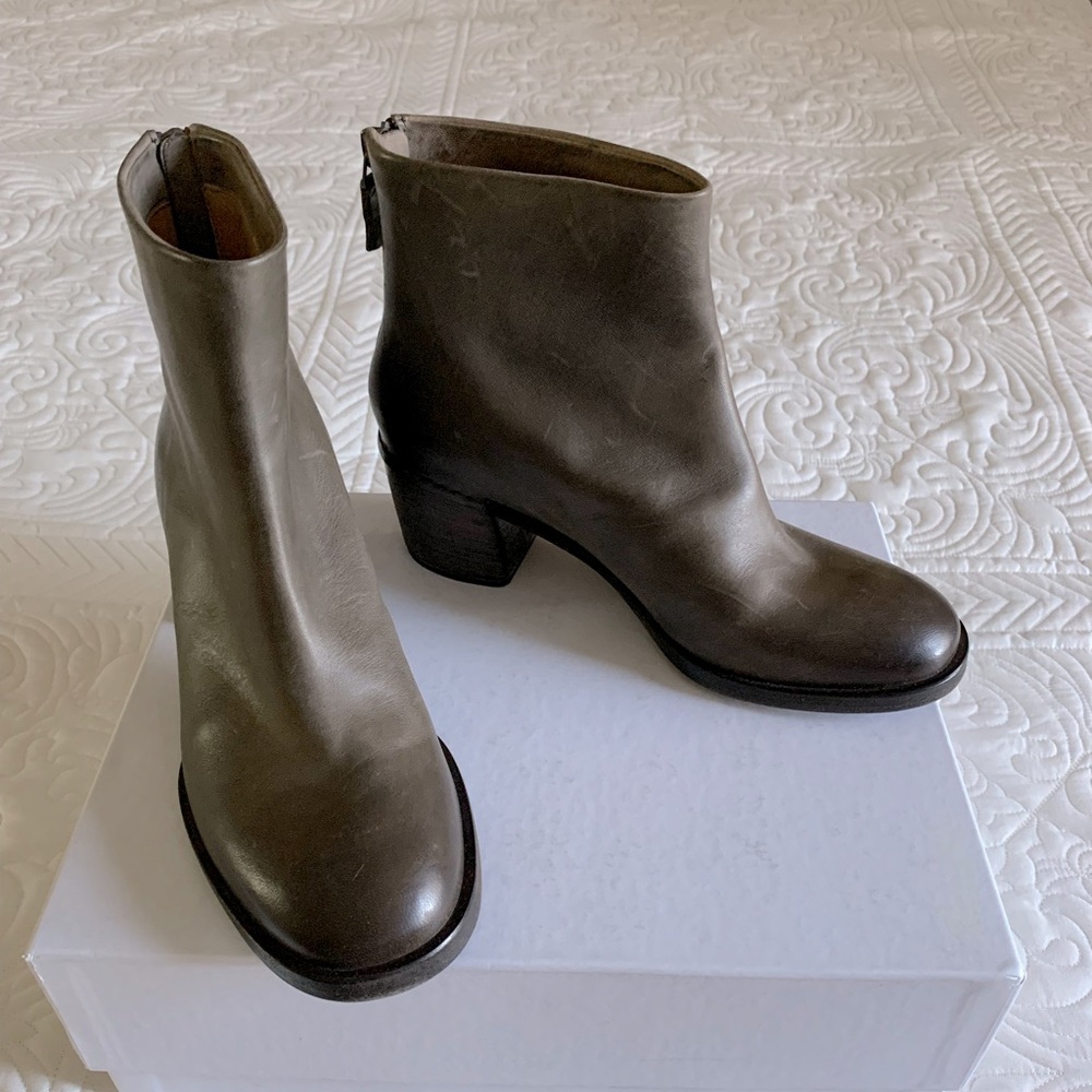 NEW DEL CARLO Ankle Leather Booties Boots Italy